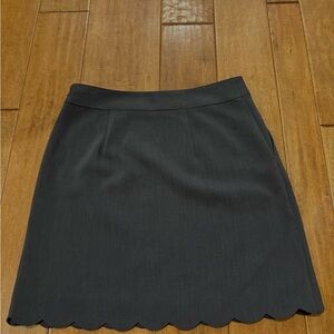 Loft  Black Scalloped Hem Skirt A line